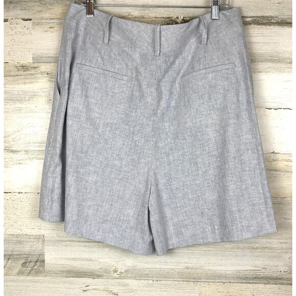 Alex Marie Women’s 14 Blue Stripe Reina Linen Pleated Lightweight Shorts NEW - Picture 3 of 7